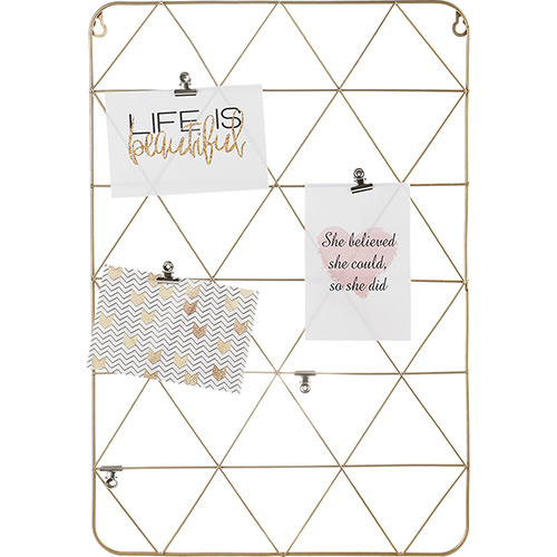 Painel de Fotos e Porta-Retratos Decorativo Mesh Dourado - Orb