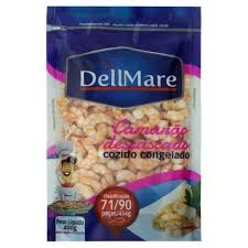 Camarão Cinza Pré-Cozido sem Cabeça Congelado DellMare 400g